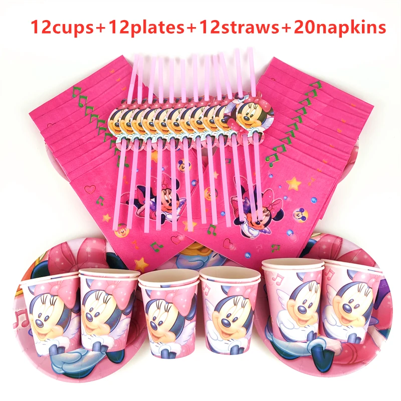 56Pcs Red Minnie Mouse Disney Theme Disposable Tableware Kids Birthday Party Decoration Paper Plate+Cup+Napkin+Straws Supplies
56Pcs Red Minnie Mouse Disney Theme Disposable Tableware Kids Birthday Party Decoration Paper Plate+Cup+Napkin+Straws Supplies