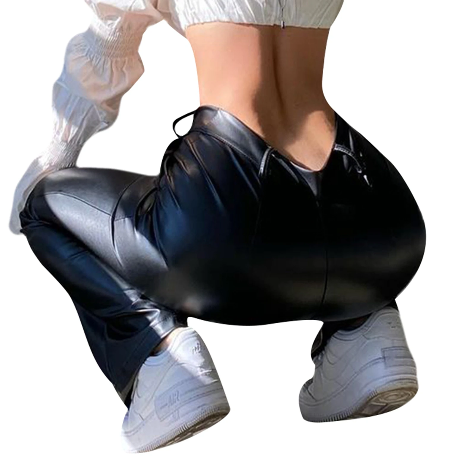 Women Slim Wide-leg Pants, Adults High Waist Elastic PU Leather Trousers with Pockets New Fashion
Women Slim Wide-leg Pants, Adults High Waist Elastic PU Leather Trousers with Pockets New Fashion