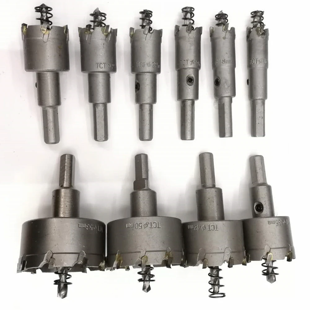 10PCS Alloy Carbide Tip Hole Saw Cutter Drill Bit Set For Steel Metal Alloy 16 - 53mm For Steel Plate Casting Aluminum Alloy
10PCS Alloy Carbide Tip Hole Saw Cutter Drill Bit Set For Steel Metal Alloy 16 - 53mm For Steel Plate Casting Aluminum Alloy