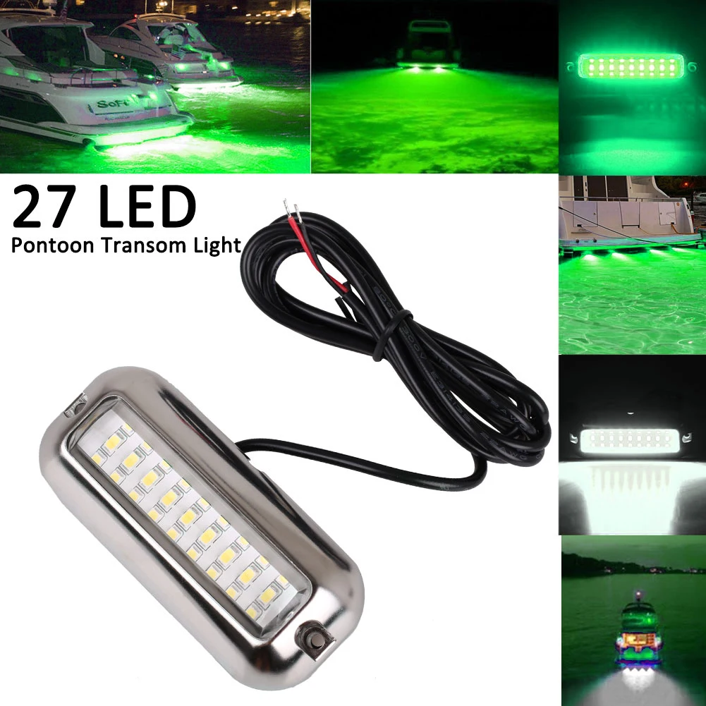 27LED/42LED 538LM New Marine LED Light Underwater 12V Stainless Steel IP68 Waterproof Green Light For Boat Yacht Pontoon Kayak
27LED/42LED 538LM New Marine LED Light Underwater 12V Stainless Steel IP68 Waterproof Green Light For Boat Yacht Pontoon Kayak