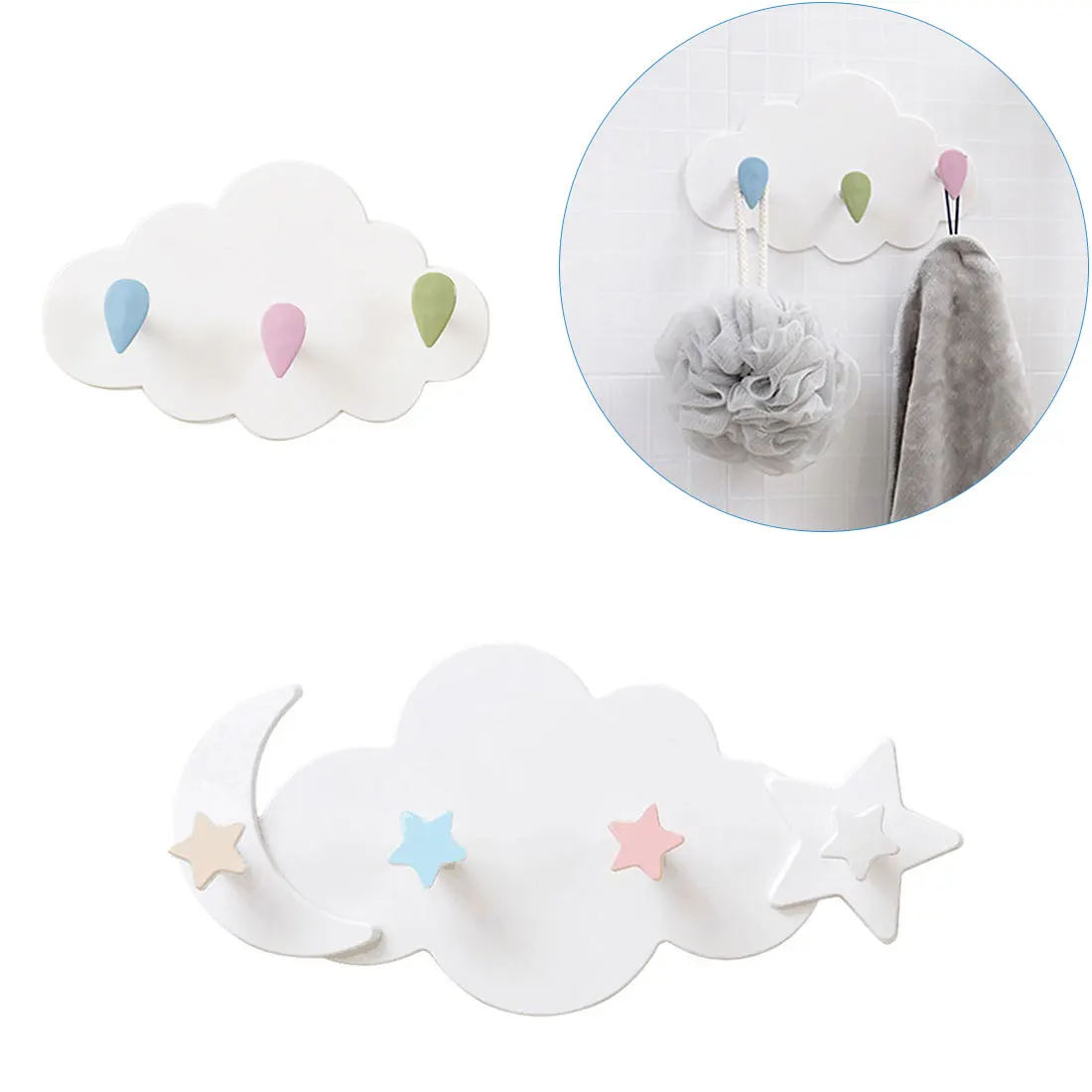 Creative Cute Star Moon Cloud Shape Nail-free Wall Clothes Hooks Kids Room Decorative Key Hanging Hanger Kitchen Storage Hook
Creative Cute Star Moon Cloud Shape Nail-free Wall Clothes Hooks Kids Room Decorative Key Hanging Hanger Kitchen Storage Hook