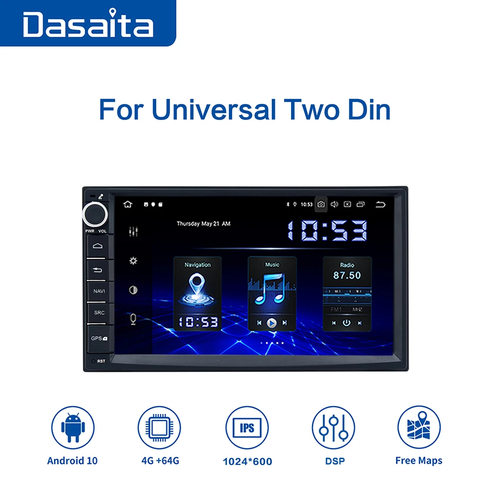 Dasaita 7" IPS Android 10.0 Multimedia Player Car Radio Player Stereo for Universal 2 Din 1280*720 GPS Navigation 64GB MAX10
Dasaita 7" IPS Android 10.0 Multimedia Player Car Radio Player Stereo for Universal 2 Din 1280*720 GPS Navigation 64GB MAX10