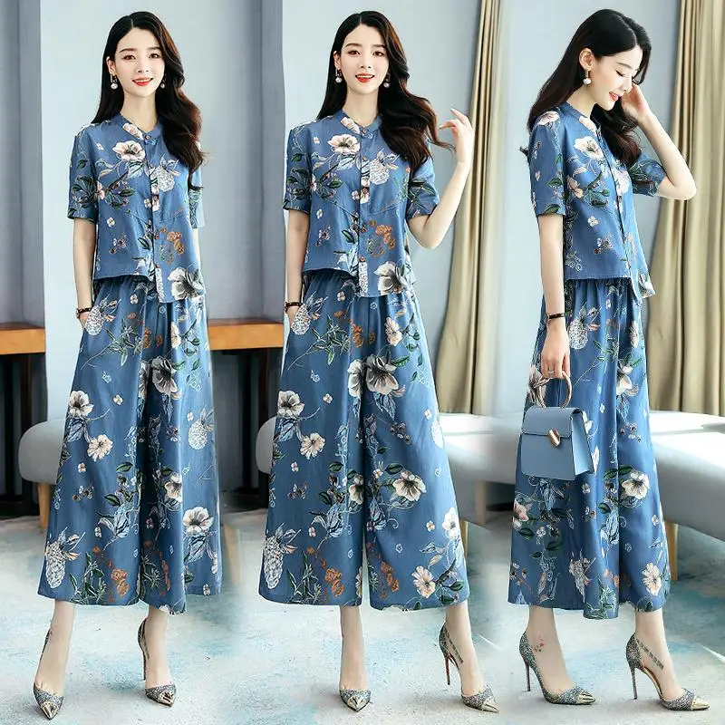 Floral Jean Suit For Women Denim Wide Leg Pants Floral Print Wide Leg Pants Casual Matching Sets Ensemble Femme Survetement
Floral Jean Suit For Women Denim Wide Leg Pants Floral Print Wide Leg Pants Casual Matching Sets Ensemble Femme Survetement
