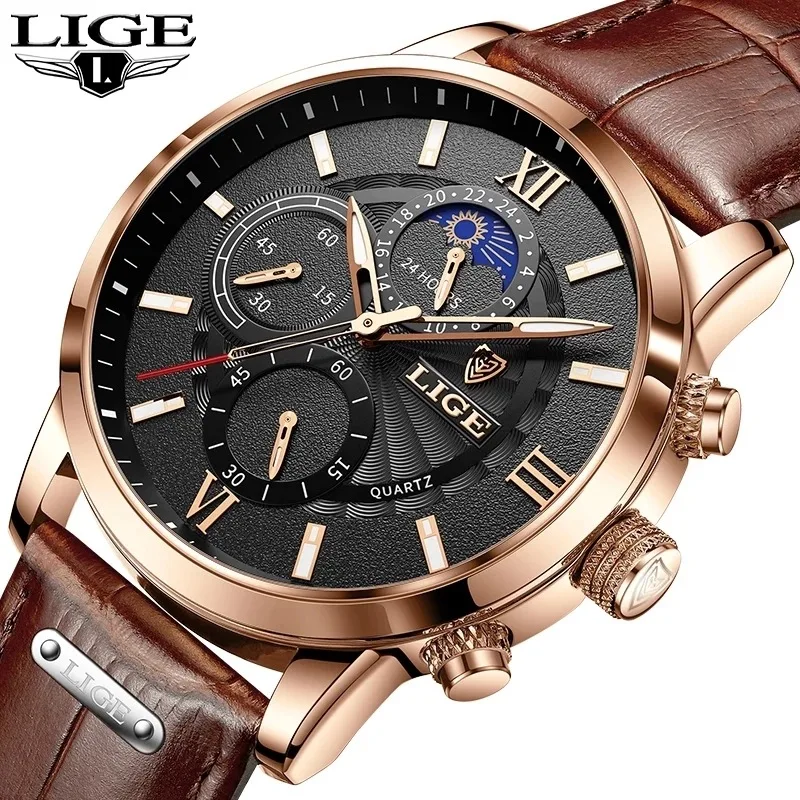LIGE 8932 2021 New Fashion Casual Mens Multi-Function Quartz Sports Watch Waterproof Leather Band Male Chronograph Wristwatches
LIGE 8932 2021 New Fashion Casual Mens Multi-Function Quartz Sports Watch Waterproof Leather Band Male Chronograph Wristwatches