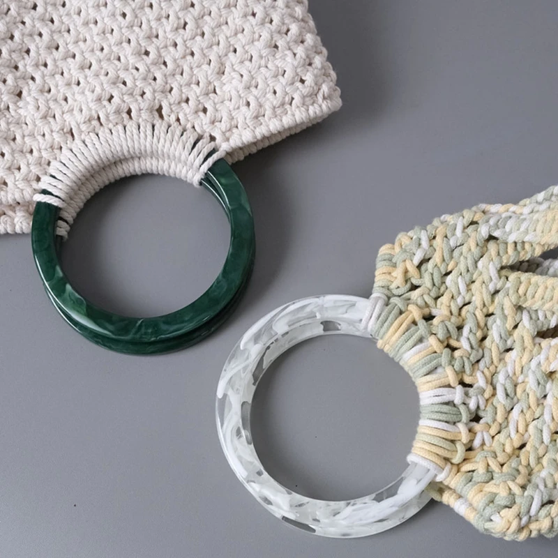 2pcs Ring Design White Green Resin Purse Handle for Bag Making Handles Replacement DIY Crafts Women Girls Bags Parts Accessory
2pcs Ring Design White Green Resin Purse Handle for Bag Making Handles Replacement DIY Crafts Women Girls Bags Parts Accessory