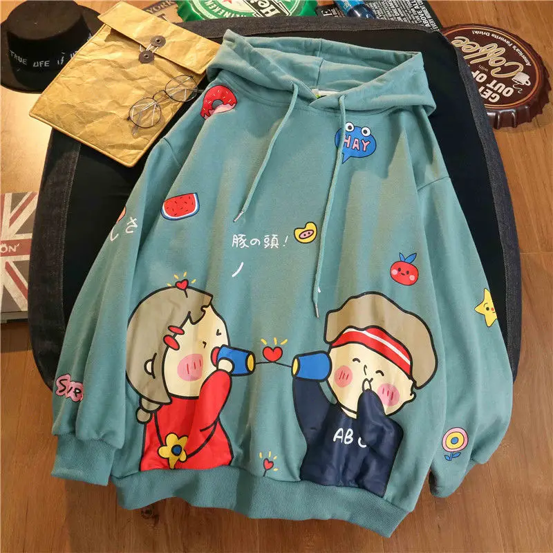 Cotton Cute Cartoon Hoodie Women Spring Autumn College style Loose Pullover Ladies Thin External Wear Tops MM0278
Cotton Cute Cartoon Hoodie Women Spring Autumn College style Loose Pullover Ladies Thin External Wear Tops MM0278