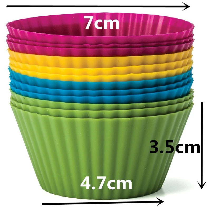 12pcs/Set Silicone Baking Cake Molds Reusable Round Shaped Cupcake Maker Muffin Cupcake Home Kitchen Cooking Tools Random Colors
12pcs/Set Silicone Baking Cake Molds Reusable Round Shaped Cupcake Maker Muffin Cupcake Home Kitchen Cooking Tools Random Colors