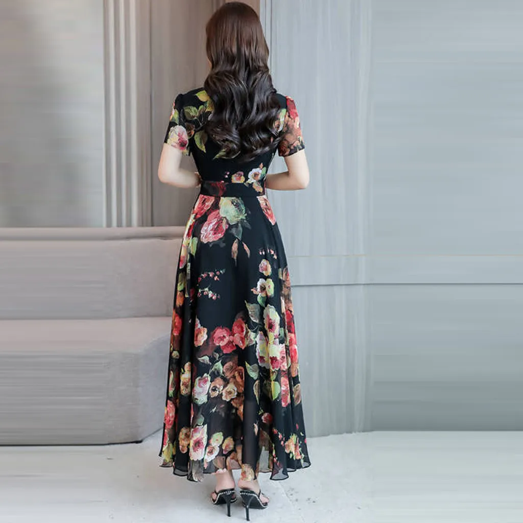 KANCOOLD DRESS vestidos Fashion Casual Women O-Neck Short Sleeve Long Dress Printed Slim A-Line new Dress momen 2020JAN15 
KANCOOLD DRESS vestidos Fashion Casual Women O-Neck Short Sleeve Long Dress Printed Slim A-Line new Dress momen 2020JAN15
