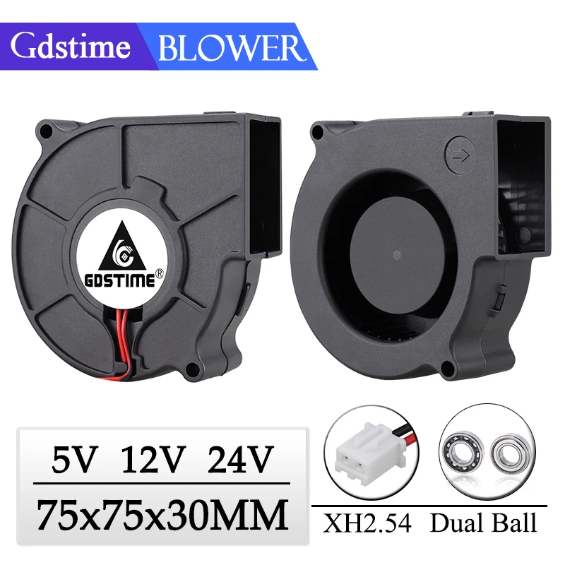 1Pcs Gdstime DC 5V 12V 24V 75mm x 30mm Centrifugal Blower Fan 7530 7.5cm Dual Ball Turbo Radiator Fan 75mm Purifier Heatsink Fan
1Pcs Gdstime DC 5V 12V 24V 75mm x 30mm Centrifugal Blower Fan 7530 7.5cm Dual Ball Turbo Radiator Fan 75mm Purifier Heatsink Fan