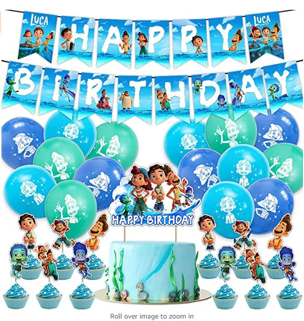Украшения для дня рождения Luca, посуда, Натяжной флаг, топперы для торта, детское украшение для вечеринки в честь Дня Рождения, набор воздушны... 
Украшения для дня рождения Luca, посуда, Натяжной флаг, топперы для торта, детское украшение для вечеринки в честь Дня Рождения, набор воздушны...