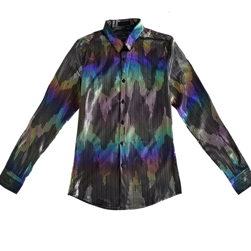 2021 Fashion Laser Color Shirt Men Shiny Slim Fit Long Sleeve Casual Printed Shirt Men Dress Night Club Party Prom Tuxedo Shirt
2021 Fashion Laser Color Shirt Men Shiny Slim Fit Long Sleeve Casual Printed Shirt Men Dress Night Club Party Prom Tuxedo Shirt