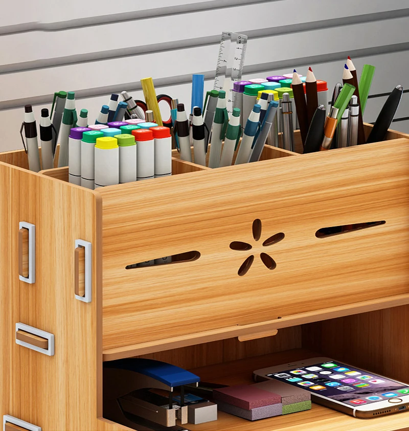 Wooden Desk Organizer, Multi-Functional DIY High Capacity Pen Holder Storage Box Desktop Stationary for Home, Office and School
Wooden Desk Organizer, Multi-Functional DIY High Capacity Pen Holder Storage Box Desktop Stationary for Home, Office and School