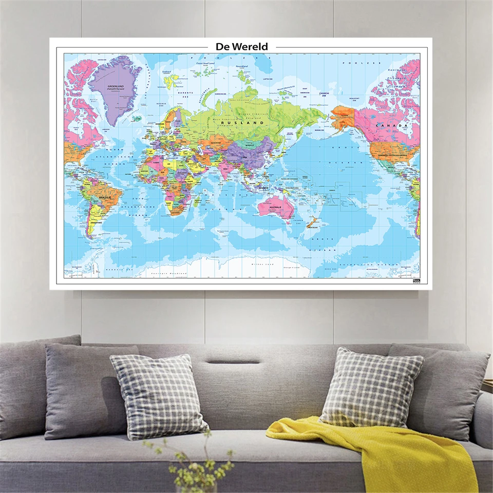 225*150cmThe Dutch World Map with Details Wall Poster Non-woven Canvas Painting Office Home Decoration Kids School Supplies
225*150cmThe Dutch World Map with Details Wall Poster Non-woven Canvas Painting Office Home Decoration Kids School Supplies