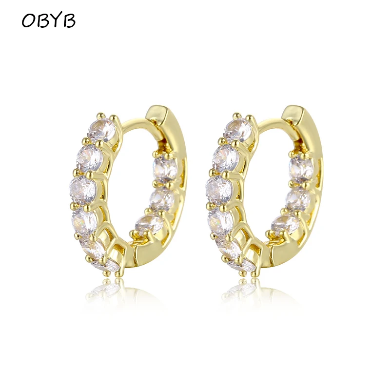 OBYB Ladies Luxury White Crystal Cubic Zircon Round Piercing Ear Buckle for Women Gold/Silver Color Punk Jewelry Hoop Earrings
OBYB Ladies Luxury White Crystal Cubic Zircon Round Piercing Ear Buckle for Women Gold/Silver Color Punk Jewelry Hoop Earrings