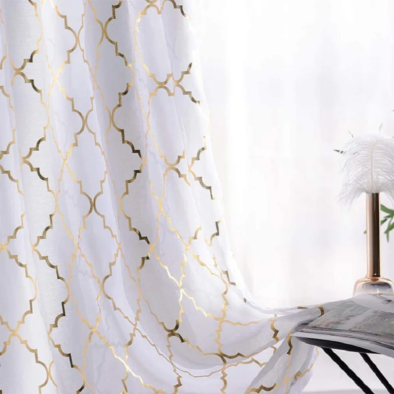 Curtains for Living Room North American European Style Luxury Simple Golden Gold and Silver Foil Tulle Study Dining Room Bedroom
Curtains for Living Room North American European Style Luxury Simple Golden Gold and Silver Foil Tulle Study Dining Room Bedroom
