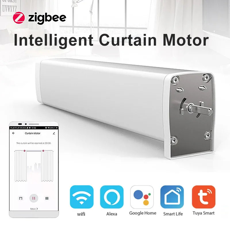Tuya Zigbee WIFI Intelligent Curtain Motor Ultra Quiet Electric Wireless Remote Control Voice Tools for Alexa Google Home
Tuya Zigbee WIFI Intelligent Curtain Motor Ultra Quiet Electric Wireless Remote Control Voice Tools for Alexa Google Home