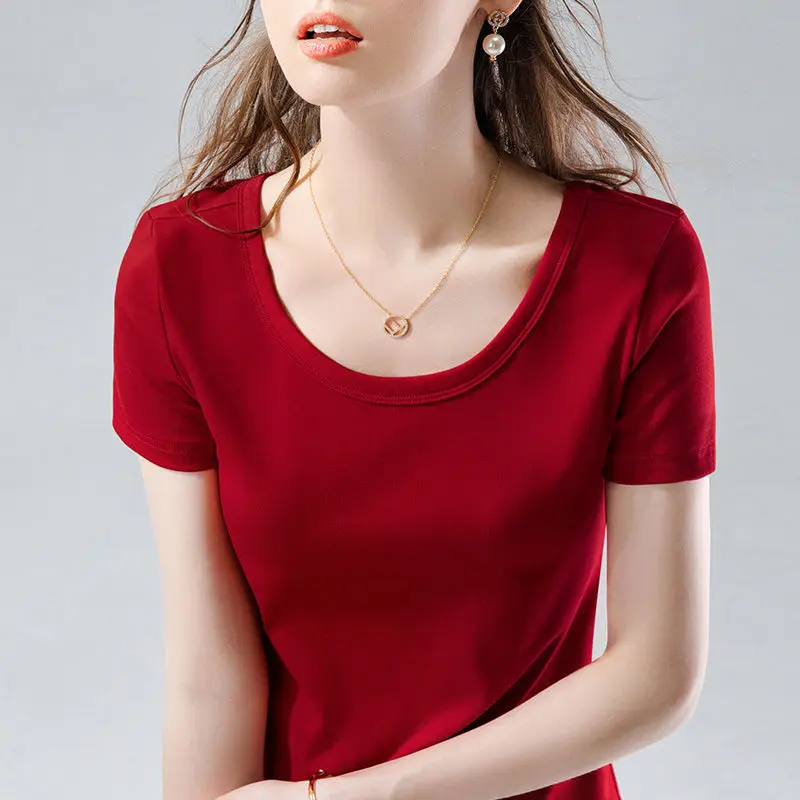 2021 High-quality European and American summer breathable short-sleeved soft pure cotton women's T-shirt
2021 High-quality European and American summer breathable short-sleeved soft pure cotton women's T-shirt