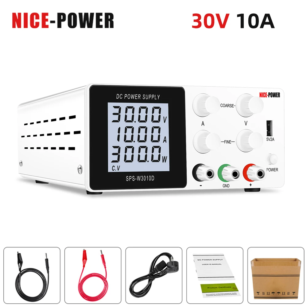 Лабораторный Регулируемый источник питания постоянного тока NICE-POWER, 30 в, 10 А, ЖК-дисплей, цифровой настольный USB-источник питания, стабилизир...
Лабораторный Регулируемый источник питания постоянного тока NICE-POWER, 30 в, 10 А, ЖК-дисплей, цифровой настольный USB-источник питания, стабилизир...