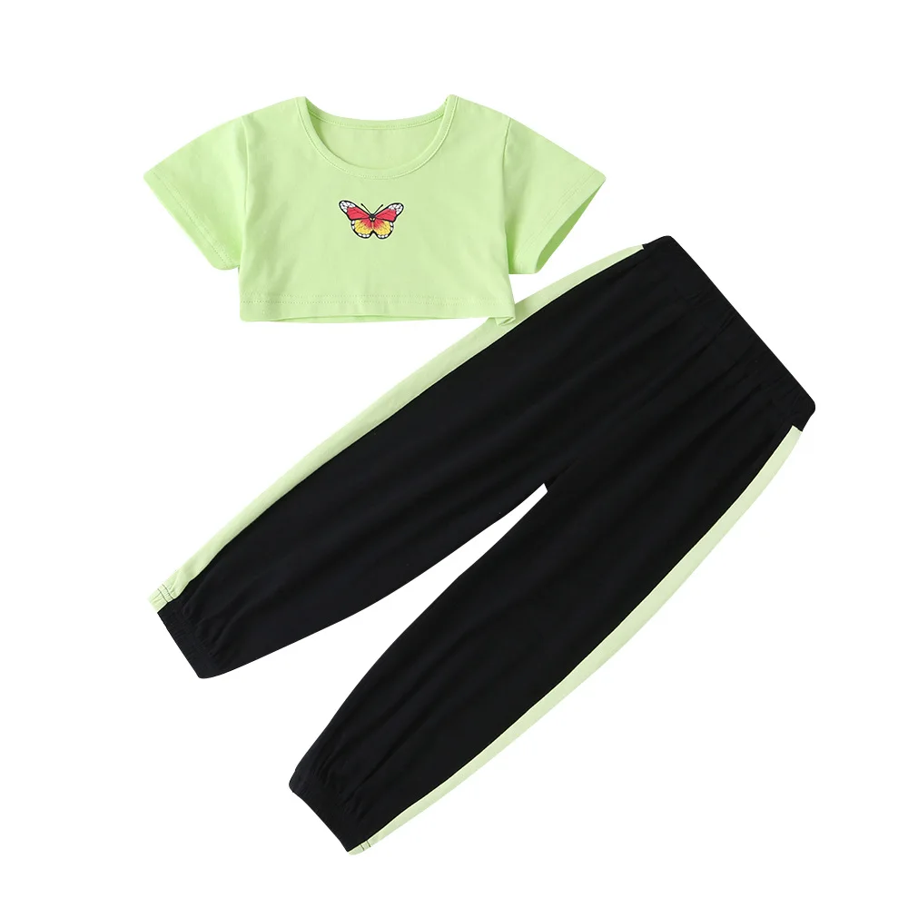 2020 Summer Children Sets Casual Cute Short Sleeve Print Butterfly O Neck Short T-shirt Striped Pants Girls Clothes Sets 2T-6T
2020 Summer Children Sets Casual Cute Short Sleeve Print Butterfly O Neck Short T-shirt Striped Pants Girls Clothes Sets 2T-6T
