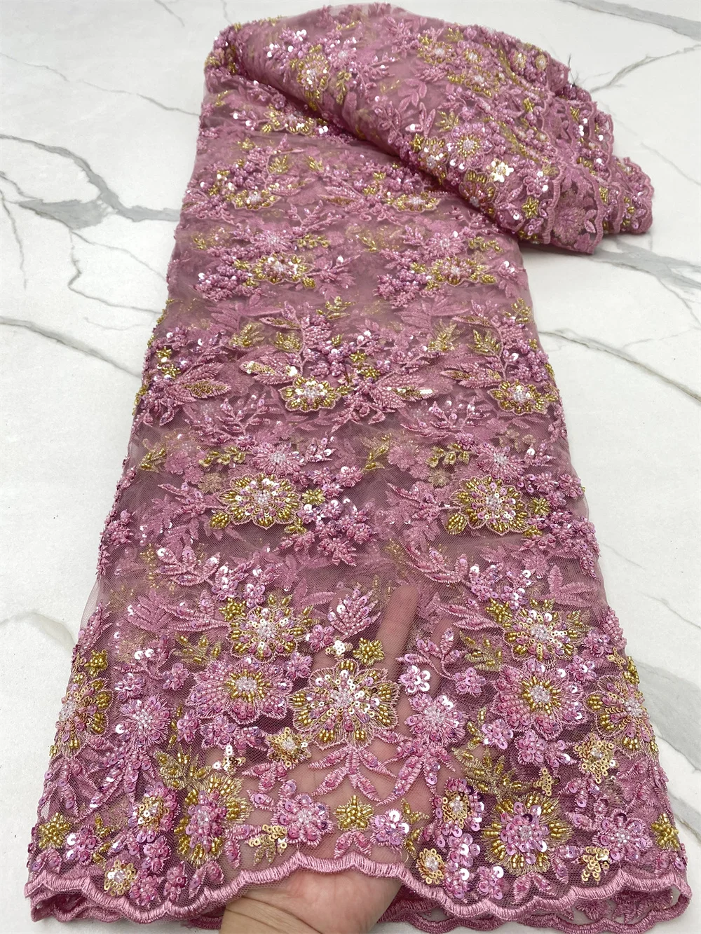 NI.AI Nigerian Net Lace Fabric 2022 French Bridal Lace Fabric Luxury Quality Embroidery Beaded Lace Fabric For Wedding LY229
NI.AI Nigerian Net Lace Fabric 2022 French Bridal Lace Fabric Luxury Quality Embroidery Beaded Lace Fabric For Wedding LY229
