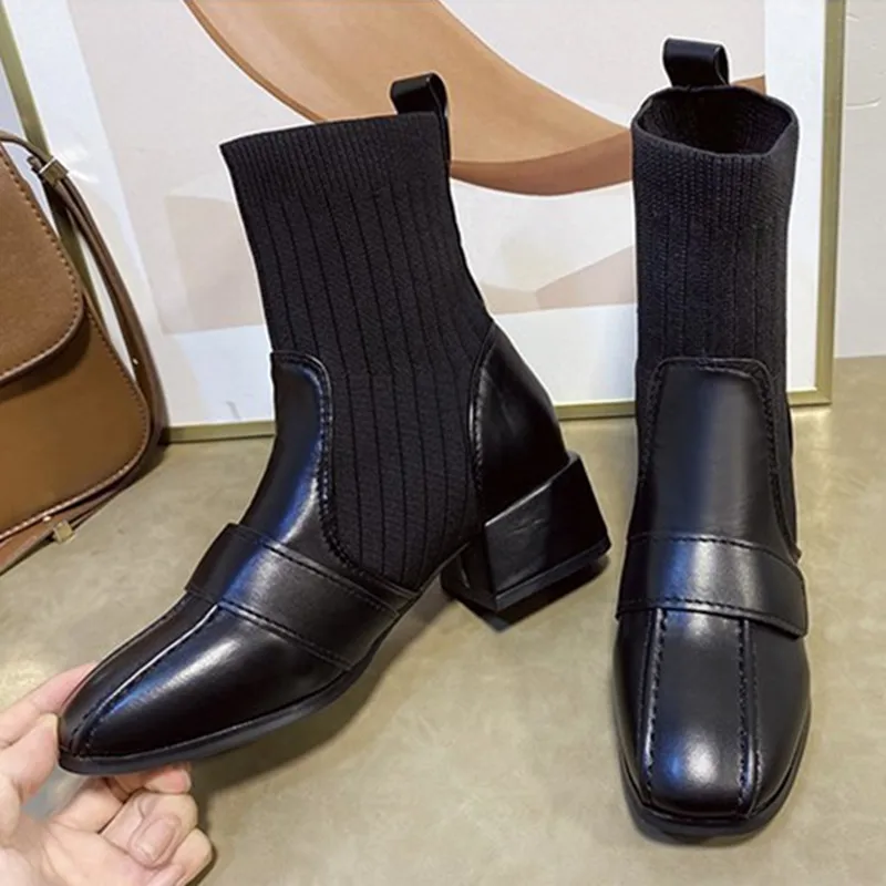 Martin Boots For Women 2021 Solid Autumn Shoes Black Square-toe Female Booties Shoes Square Heel Ladies Stretch Stocking Boots
Martin Boots For Women 2021 Solid Autumn Shoes Black Square-toe Female Booties Shoes Square Heel Ladies Stretch Stocking Boots