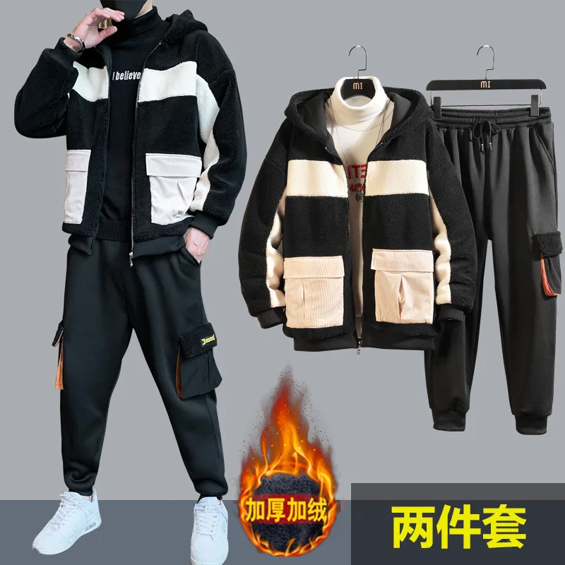 Комплект мужской шерстяной из куртки и брюк, зимний плотный спортивный костюм в стиле хип-хоп с капюшоном, составного кроя, размер M-4XL
Комплект мужской шерстяной из куртки и брюк, зимний плотный спортивный костюм в стиле хип-хоп с капюшоном, составного кроя, размер M-4XL