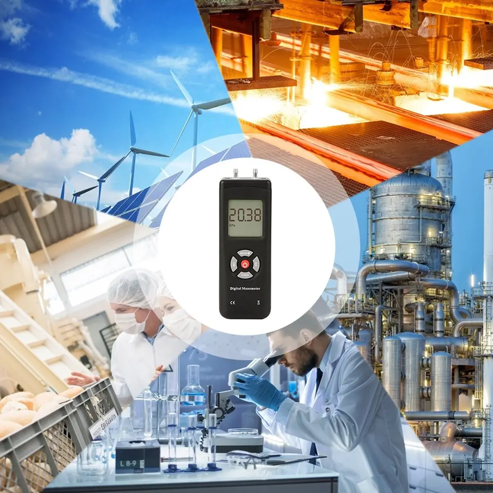 TL-100 Digital Manometer Air Pressure Meter Portable Pressure Gauges Handheld U-type Differential Pressure Meter
TL-100 Digital Manometer Air Pressure Meter Portable Pressure Gauges Handheld U-type Differential Pressure Meter