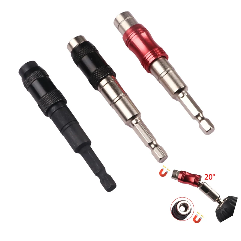 1/4" Pivoting Magnetic Screw Drill Bit Tip Holder Screwdriver Woodworking Tool Quick Change Locking Guide Bit Extension Rod
1/4" Pivoting Magnetic Screw Drill Bit Tip Holder Screwdriver Woodworking Tool Quick Change Locking Guide Bit Extension Rod