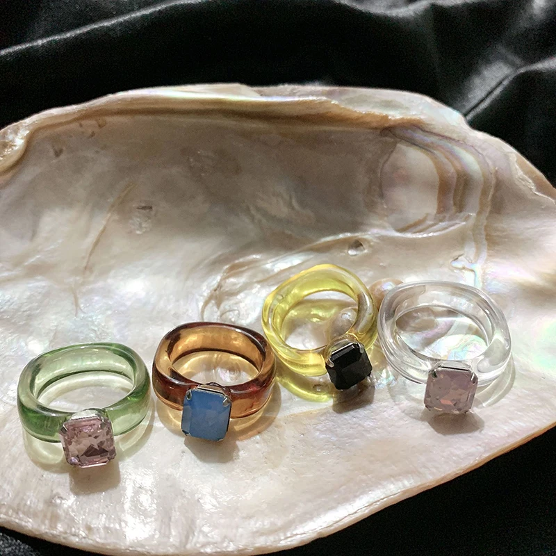 Ring For Women Rectangle Rhinestone Creative Finger Ring Colorful Acrylic Simple Finger Decor Party Jewelry Engagement Gifts
Ring For Women Rectangle Rhinestone Creative Finger Ring Colorful Acrylic Simple Finger Decor Party Jewelry Engagement Gifts