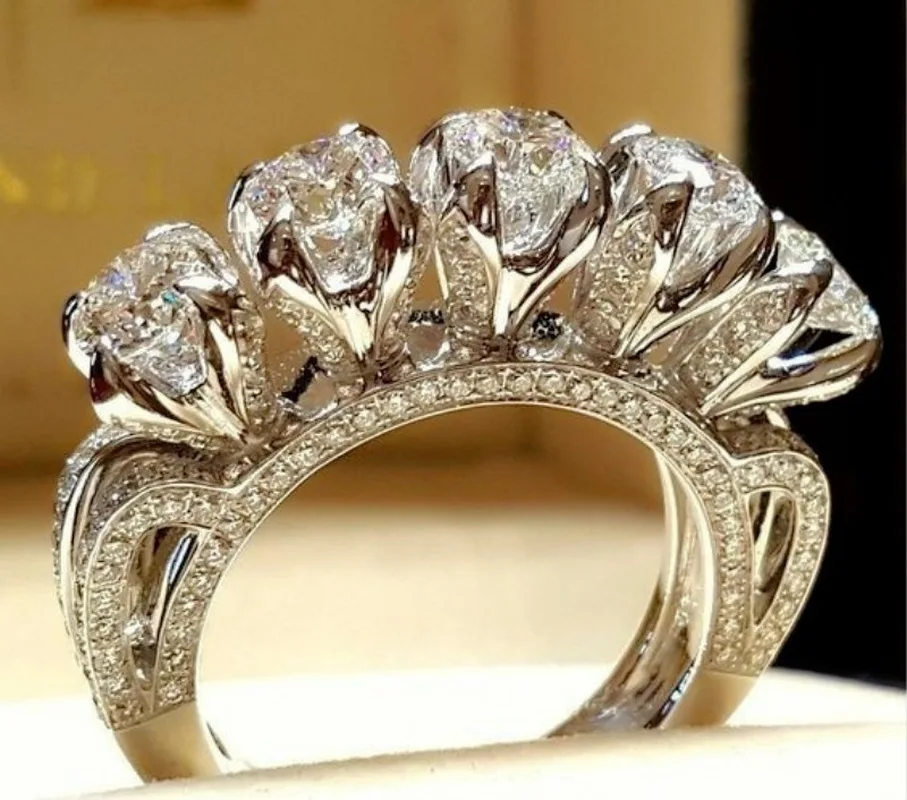 Роскошное большое Кристальное многоугольное ультра-блестящее кольцо Женское