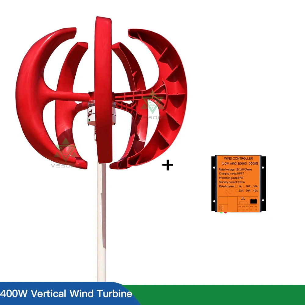 Low Speed 2M/S 12V 24V AC 400W Vertical Wind Turbine Generator Home Windmill Kit Free MPPT Controller For Boad Light Battery
Low Speed 2M/S 12V 24V AC 400W Vertical Wind Turbine Generator Home Windmill Kit Free MPPT Controller For Boad Light Battery