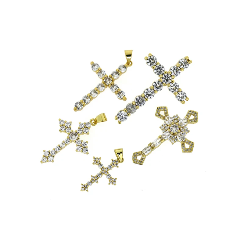 3pcs Pave Cubic Zirconia Crystal Religious Cross Classic Gold Pendant For Women Fashion Jewelry DIY Making Necklace Earrings
3pcs Pave Cubic Zirconia Crystal Religious Cross Classic Gold Pendant For Women Fashion Jewelry DIY Making Necklace Earrings