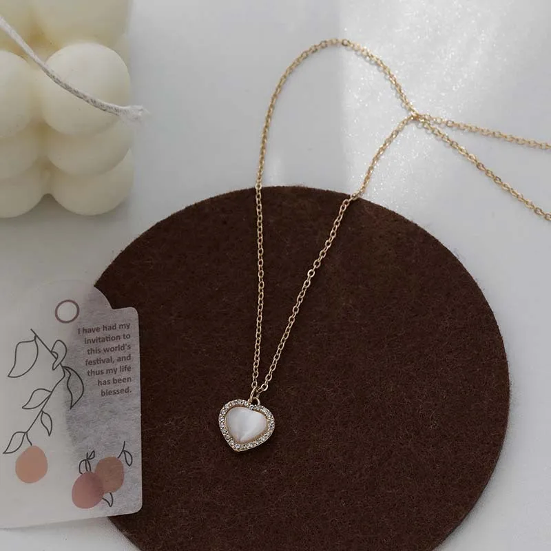 Fashion Opal Rhinestone Heart-shaped Pendant Necklace Elegant Women's Wedding Clavicle Chain Jewelry Romantic Valentine's Gifts
Fashion Opal Rhinestone Heart-shaped Pendant Necklace Elegant Women's Wedding Clavicle Chain Jewelry Romantic Valentine's Gifts