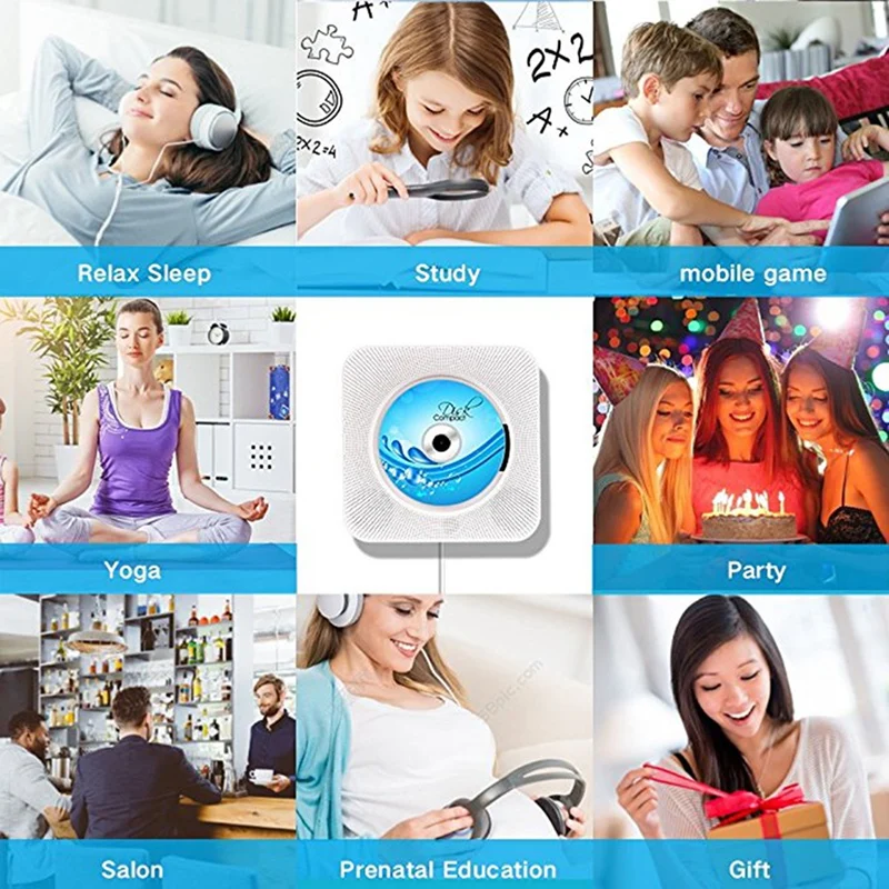 Wall Mounted CD Player Surround Sound FM Radio Bluetooth USB MP3 Disk Portable Music Player Stereo Speaker White
Wall Mounted CD Player Surround Sound FM Radio Bluetooth USB MP3 Disk Portable Music Player Stereo Speaker White