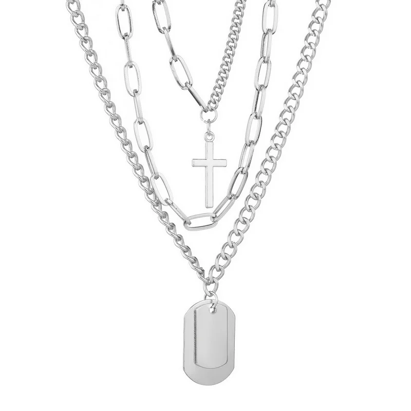 Personality Layered Cross Necklace For Women Silver Chain Zinc Alloy Material Pendant Necklace Chokers 2021 Female Jewelry Trend
Personality Layered Cross Necklace For Women Silver Chain Zinc Alloy Material Pendant Necklace Chokers 2021 Female Jewelry Trend