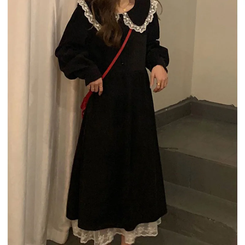 Lace corduroy dress women's spring Korean version waist closing temperament thin French girl long sleeve Platycodon skirt
Lace corduroy dress women's spring Korean version waist closing temperament thin French girl long sleeve Platycodon skirt