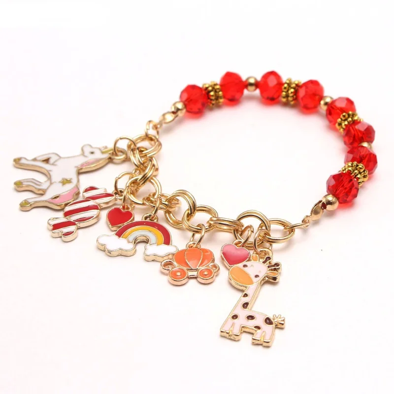Cute Cartoon Animal Bracelet Children Bracelets for Girls Kids Giraffe Rainbow Heart Shaped Horse Accessories Beaded Ornament B
Cute Cartoon Animal Bracelet Children Bracelets for Girls Kids Giraffe Rainbow Heart Shaped Horse Accessories Beaded Ornament B