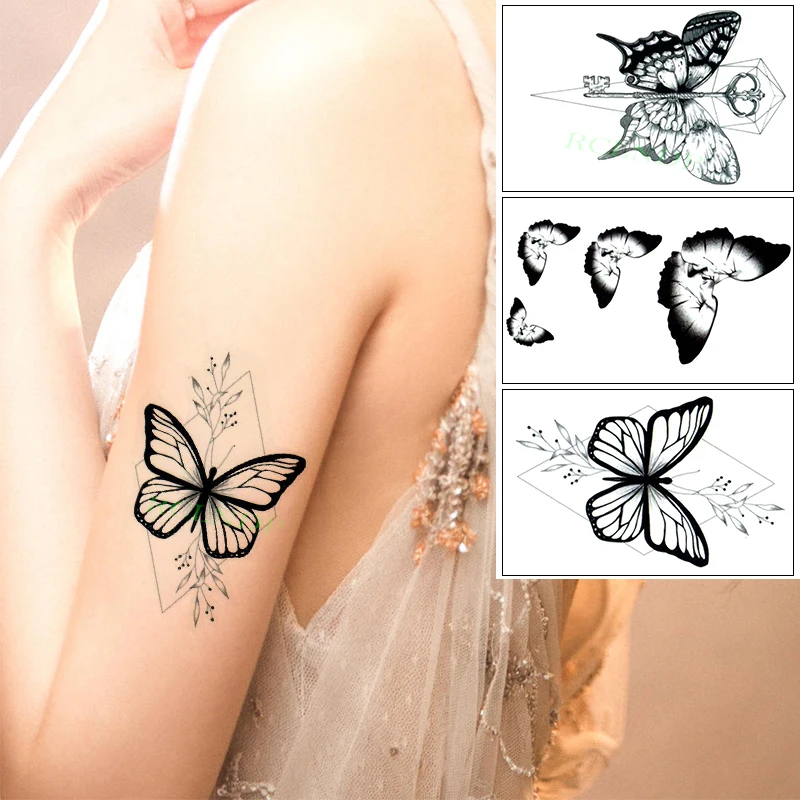 Waterproof Temporary Tattoo Sticker Color Butterfly Key Fake Tatto Flash Tatoo Leg Arm Hand Foot Art for Girl Women Men
Waterproof Temporary Tattoo Sticker Color Butterfly Key Fake Tatto Flash Tatoo Leg Arm Hand Foot Art for Girl Women Men