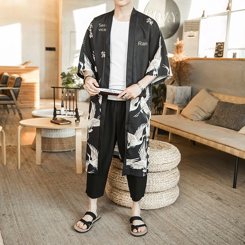 Animals Print Men's Thin Coats Three Quarter Sleeve Male Long Coat Japanese Teenager Boy Outwear
Animals Print Men's Thin Coats Three Quarter Sleeve Male Long Coat Japanese Teenager Boy Outwear