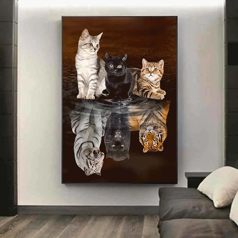 Animals Wall Decor Paintings Cat Water Reflection Grows Up Art Canvas Posters and Prints Wall Art Pictures for Living Room Home
Animals Wall Decor Paintings Cat Water Reflection Grows Up Art Canvas Posters and Prints Wall Art Pictures for Living Room Home