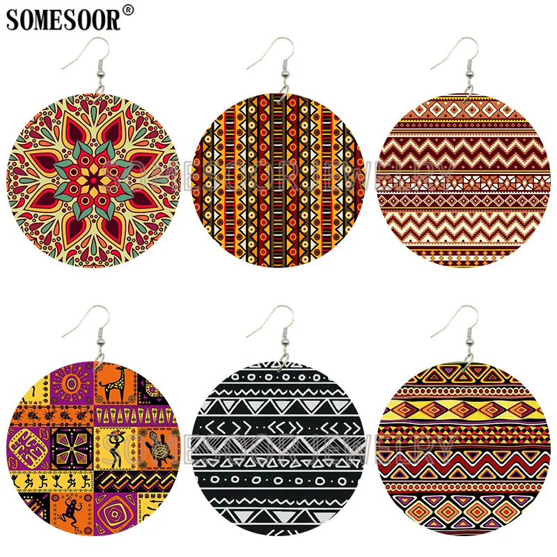 SOMESOOR Jewelry African Motifs Background Folk Geometric Ornament Wooden Both Sides Print Earrings For Women Gifts
SOMESOOR Jewelry African Motifs Background Folk Geometric Ornament Wooden Both Sides Print Earrings For Women Gifts
