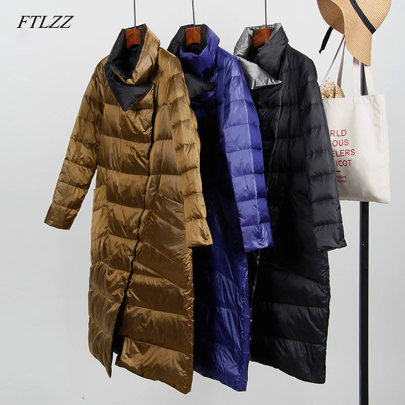 FTLZZ Women New White Duck Down Ultra Light Jacket Coat Winter Double Sided Slim Down Coat Single Breasted Parkas
FTLZZ Women New White Duck Down Ultra Light Jacket Coat Winter Double Sided Slim Down Coat Single Breasted Parkas
