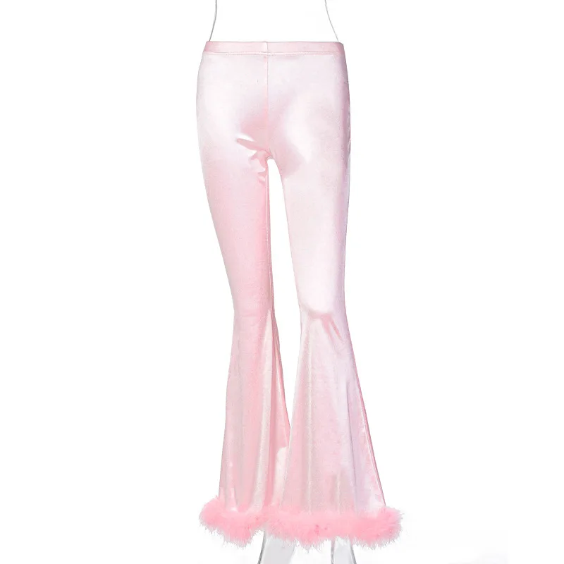 Streetwear 2021 Pink Stretch Slim Boot Cut Woman Glossy Trousers Sweet Hairy Female Downy Casual High Waist Flare Pants
Streetwear 2021 Pink Stretch Slim Boot Cut Woman Glossy Trousers Sweet Hairy Female Downy Casual High Waist Flare Pants