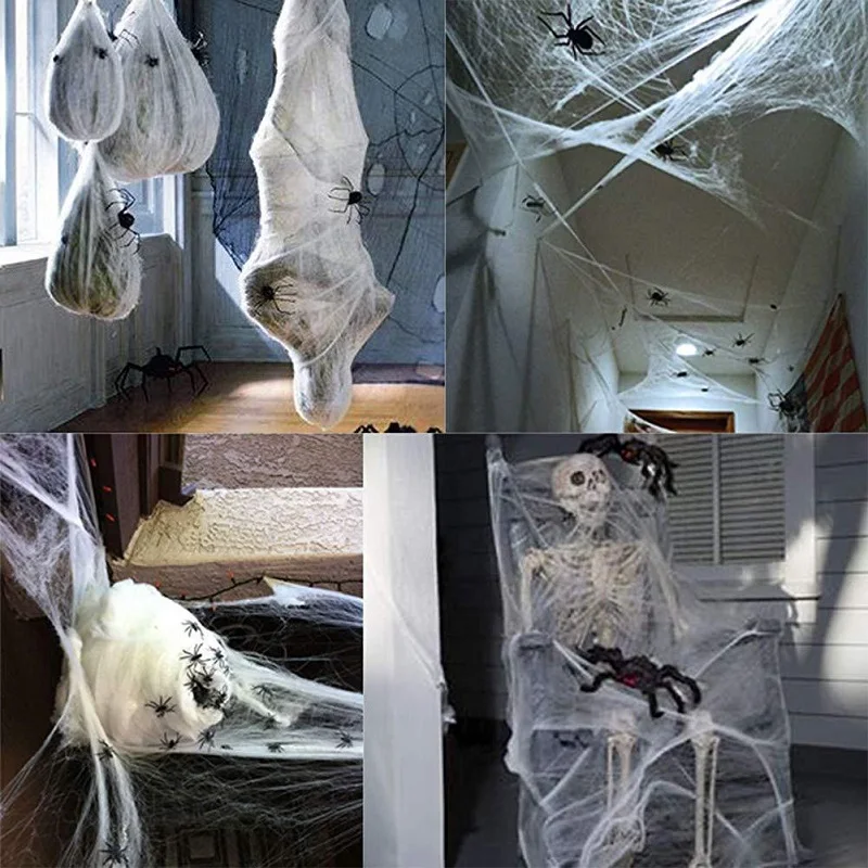 Halloween Artificial Spider Web Stretchy Cobweb Party Scene Props Halloween Creative Decorations for Bar Haunted House Festival
Halloween Artificial Spider Web Stretchy Cobweb Party Scene Props Halloween Creative Decorations for Bar Haunted House Festival