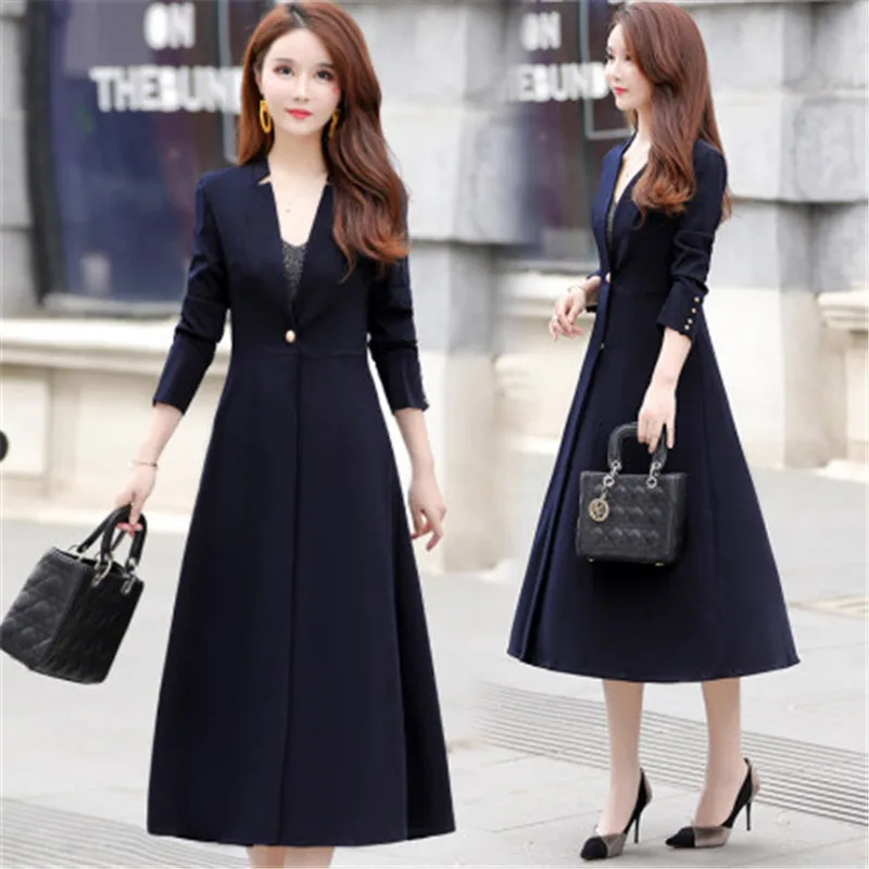 new Plus Size Black windbreaker Women's 2020 Spring Autumn Korean One-button buckle Slim Long Trench Coat Female Overcoats g375
new Plus Size Black windbreaker Women's 2020 Spring Autumn Korean One-button buckle Slim Long Trench Coat Female Overcoats g375