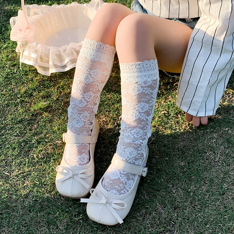 Girls Socks Summer White Silk Ultra-Thin Lace Long Knee Stockings Princess Rose Lolita Mesh Spring Fashion Design Baby Kids
Girls Socks Summer White Silk Ultra-Thin Lace Long Knee Stockings Princess Rose Lolita Mesh Spring Fashion Design Baby Kids
