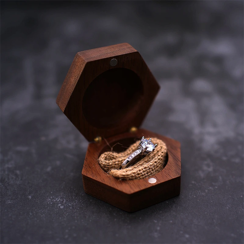 Luxury Walnut Wood Wedding Engagement Double Ring Box Unique Design Jewelry Ornaments Gift Packaging with Custom Engraved Logo
Luxury Walnut Wood Wedding Engagement Double Ring Box Unique Design Jewelry Ornaments Gift Packaging with Custom Engraved Logo