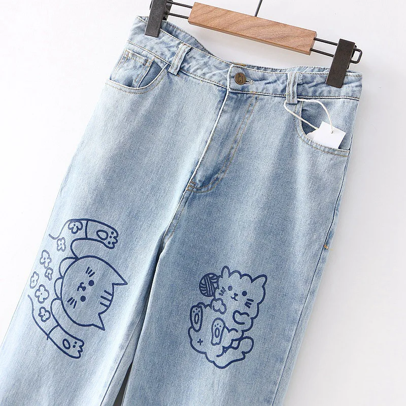 Summer Vintage Harajuku Cartoon Printing Wide Leg Pants Baggy Casual Plus Size Mom Denim Trouser High Waist Women's Jeans 2021
Summer Vintage Harajuku Cartoon Printing Wide Leg Pants Baggy Casual Plus Size Mom Denim Trouser High Waist Women's Jeans 2021