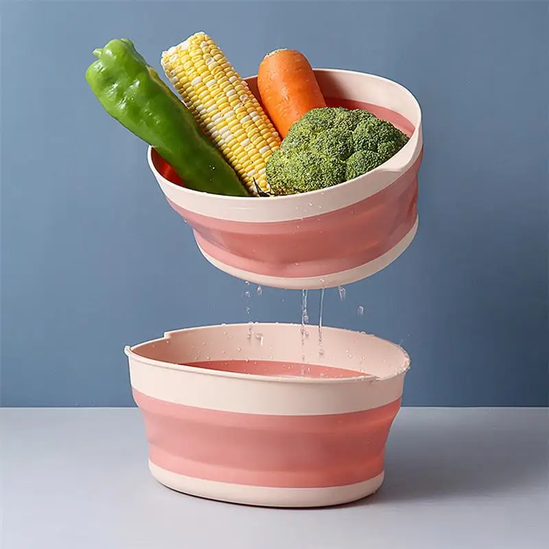 Foldable Drain Basket Plastic Portable Double Round Large Washing Basket Receiving Fruit Plate for Kitchen Living Room
Foldable Drain Basket Plastic Portable Double Round Large Washing Basket Receiving Fruit Plate for Kitchen Living Room