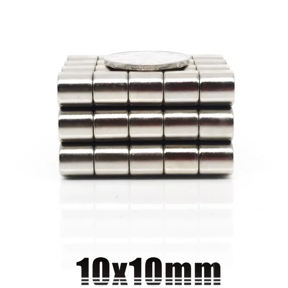 100 шт. неодимовый магнит 10x10 редкоземельный маленький сильный Круглый Постоянный